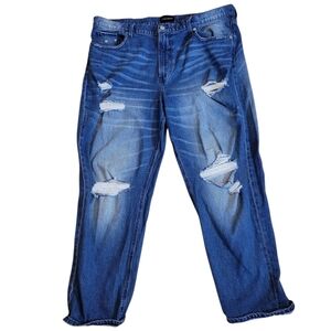 Lucky Brand Distressed Boy Relaxed Straight Denim Jeans‎ Size 18